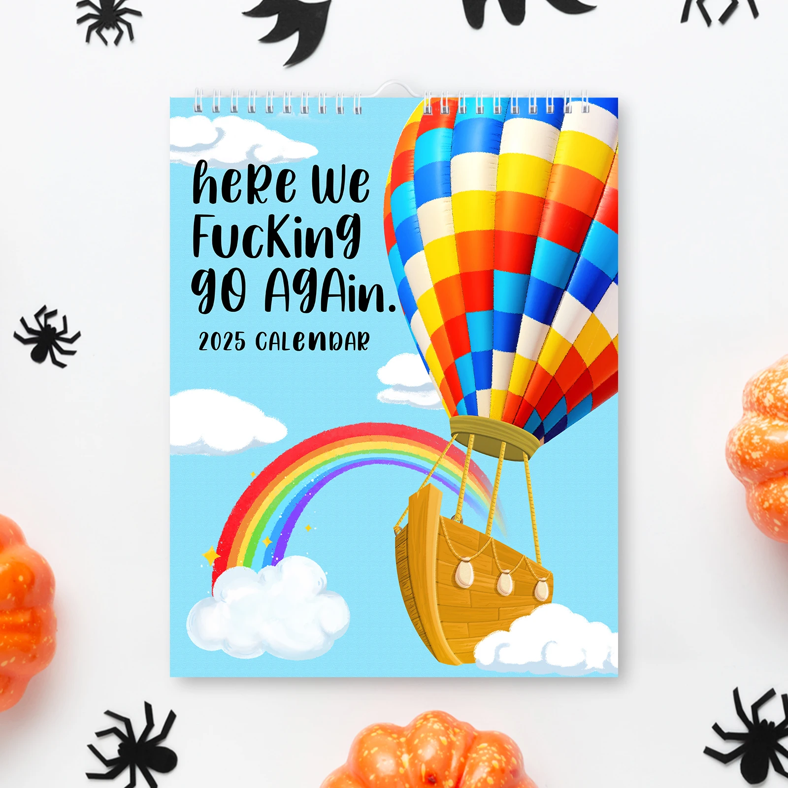 2025 Halloween Desk Wall Calendar Fun Illustrations Monthly Planner with Notes Section for Calenda Home Gift Festival Decoration