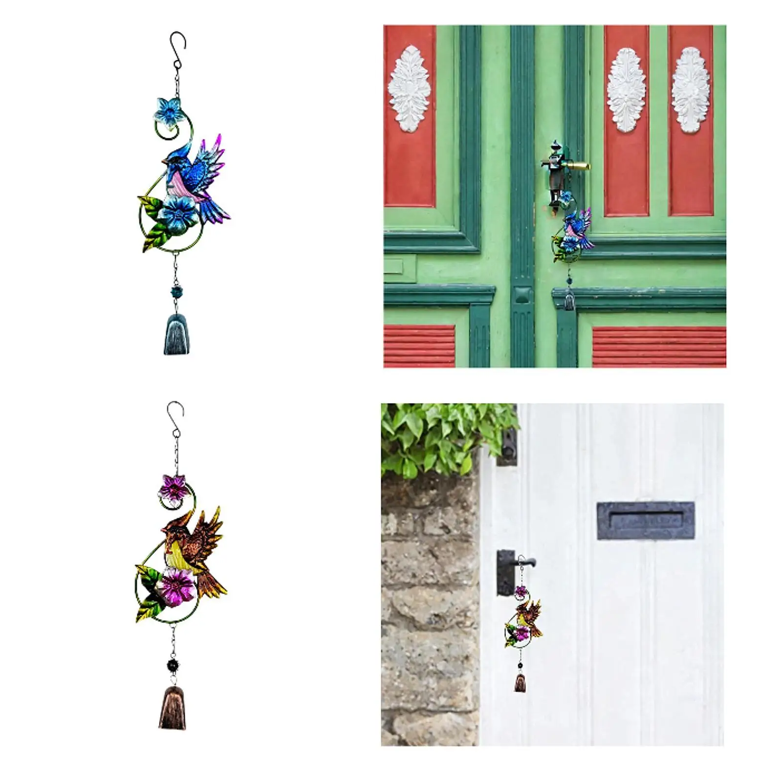 Metal Bird Wind Chime Home Decoration Ideal Gift Pendant Wall Hanging Craft for Outdoor Indoor Outside Porch Room Balcony