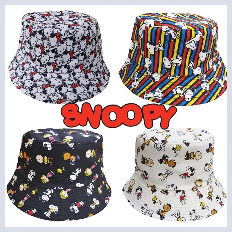 Kawaii Snoopy Fisherman Hat Fashion Men Women Outdoor Sunscreen Cap Cartoon Casual Street Panama Hat Hip Hop Bucket Caps