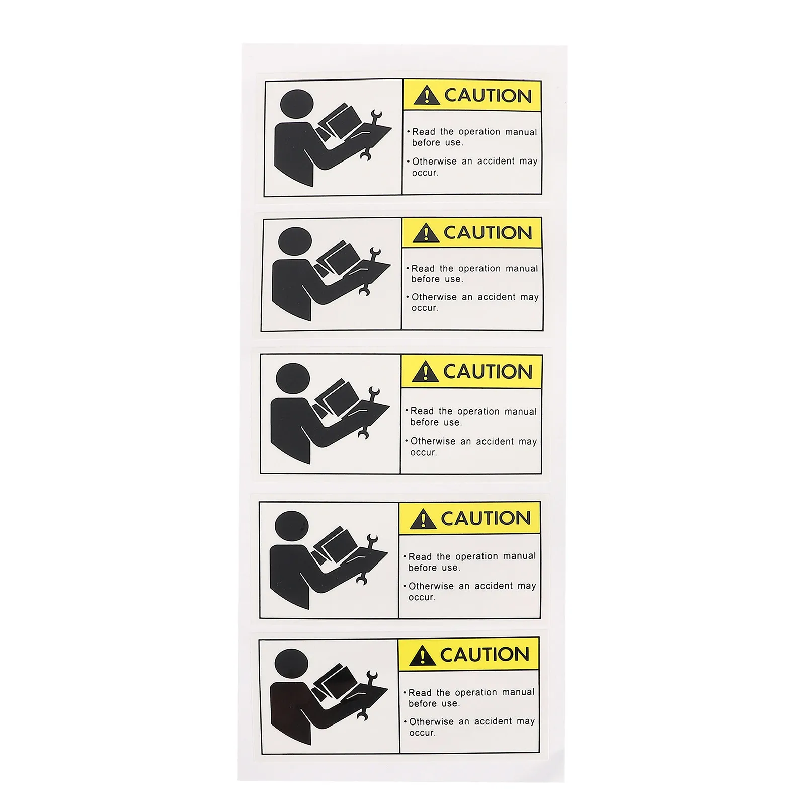 5Pcs Safety Warning Sign Sticker Caution Reading Instruction Decal Equipment Warning Maintenance Sticker Reliable