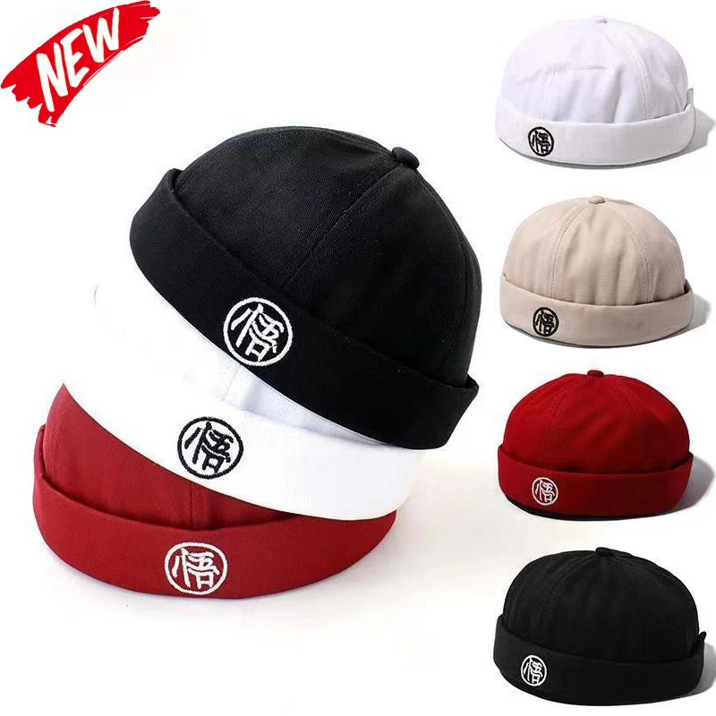 WU Embroidery Fashion Beanies Caps Adjustable Beanie Hats Fashion Unisex Korean Version Party Hip-hop Versatile Melon Caps