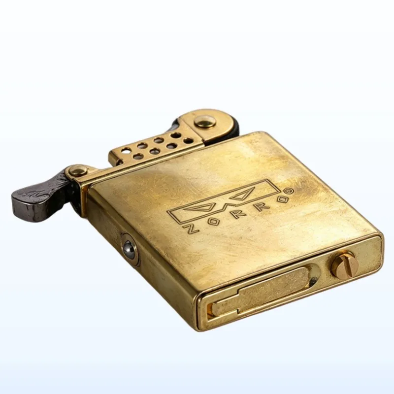 ZORRO 820 Kerosine Lighter,four-leaf Clover Carved Grinding Wheel Lighter,retro Windproof Cigarette Lighter,men's Business Gifts