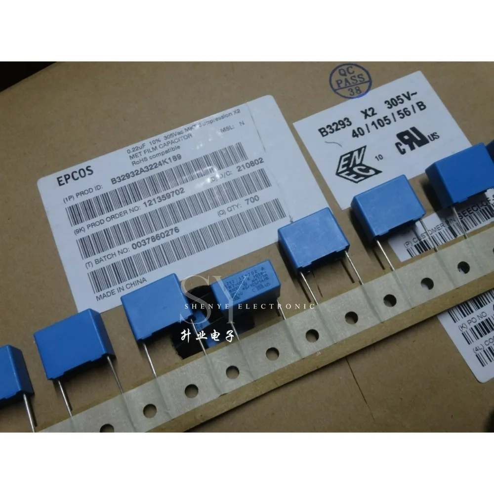 

10PCS EPCOS 0.22uf/305vAC 220nf u22 224 Brand New 15mm Film Capacitor B32932A3224K189