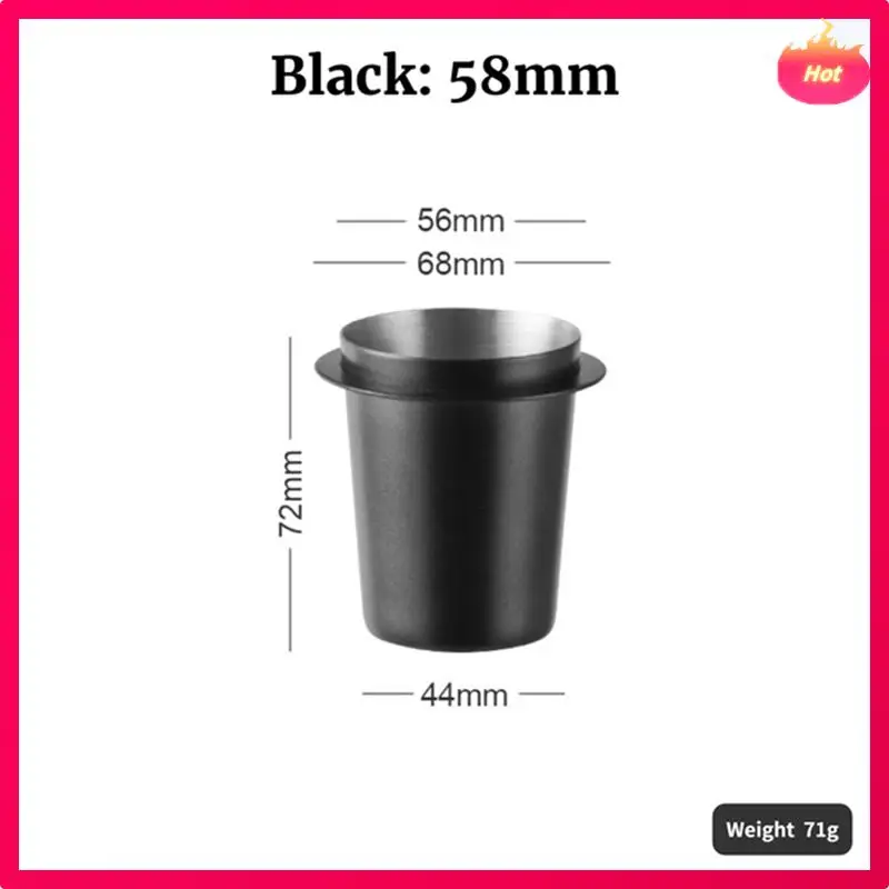 AD-ブラック 58 ミリメートルコーヒー投与カップステンレス鋼コーヒーカップ輸送カップステンレス鋼ユニバーサルパウダーコレクター簡単インストール