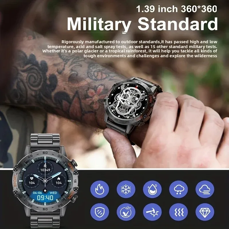 新しい 400mA ラウンドスマートウォッチ男性 AMOLED スクリーン複数のスポーツフィットネス腕時計 Bluetooth 通話スマートウォッチ防水時計 + ギフト