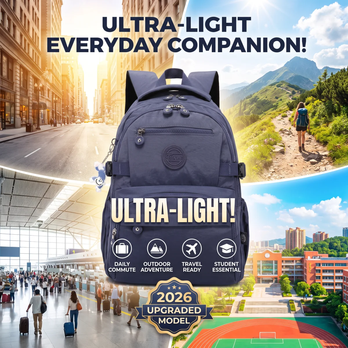 2026 New Upgrade Luxury Travel Backpack Women's Stylish Teenage Youth Backpacks For Impermeable Large School Bag Fo
