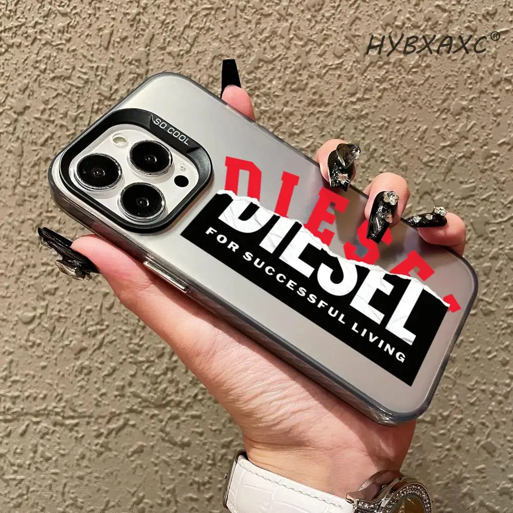 Brand R-Rudolf D-Diesel Phone Case For iPhone 17 16 15 14 13 12 11 Pro Max Plus Mini IMD Color Silver Shell view 2