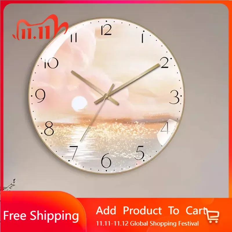 

Настенные часы с рисунком интерьера, роскошные цифровые скандинавские минималистичные круглые настенные часы, креативные большие Relogio De Parede, украшение для дома