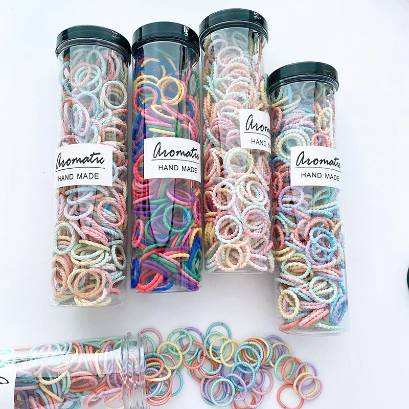 100 Teile/satz Elastische Haarbänder Mädchen Baby Haarschmuck Kind Haarring Kopf Seil Scrunchies Kopfbedeckung Ohne Flaschen – Detail 24