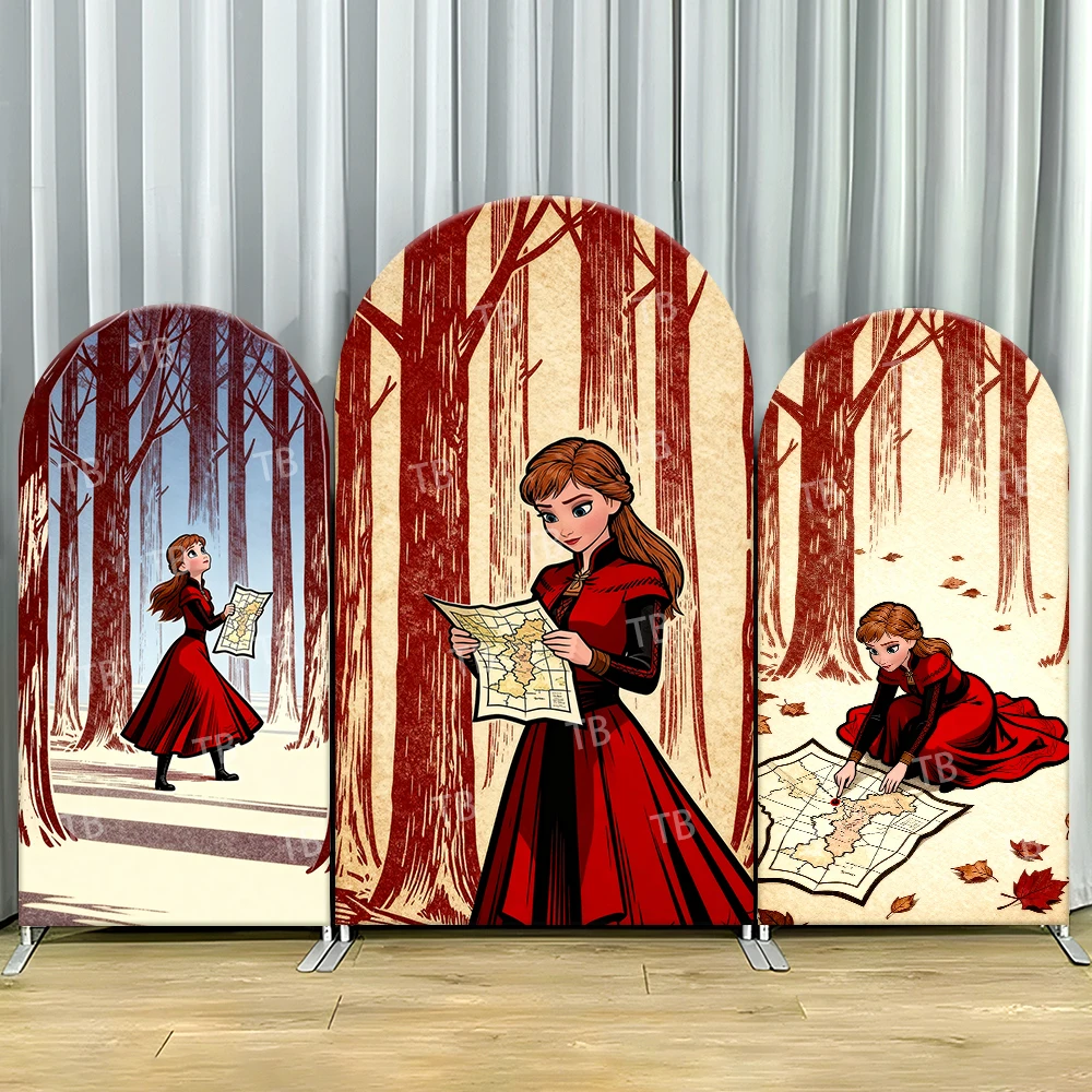 

TB Disney Brave Merida Arch Backdrop Cover for Girls Birthday Party Decoration Photograph Background Wall Baby Shower Supplies