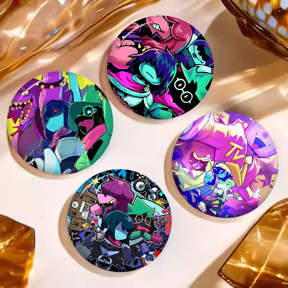 Game D-Deltarune Tinplate Pin Button Custom Anime Role Old-school Brooch Cartoon Collar Badge Jewelry Gift Fans