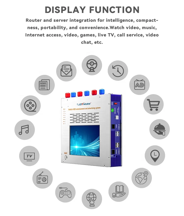 JOYWLAN QJ-1850 CN؛ GUA Luxury Bus VOD System Android Auto Table Monitor مع أنظمة مراقبة السائق بضمان 3 سنوات