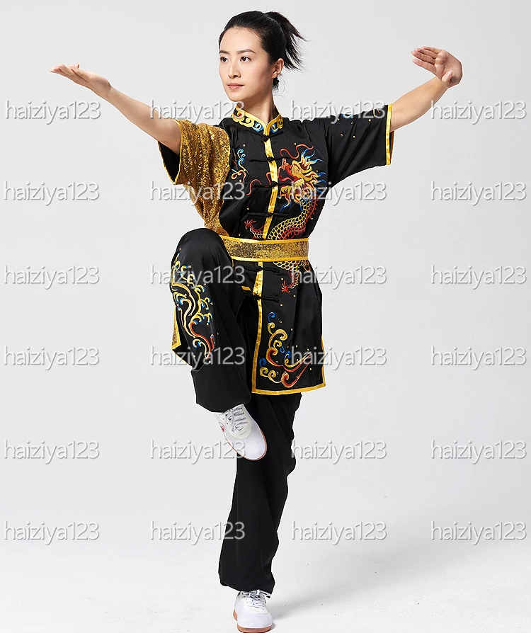 

Униформа ушу с вышитым драконом, одежда для кунг-фу, костюм Чанцюань, наряд Taolu, гоночная одежда для мужчин, женщин, мальчиков и девочек, детей, взрослых, унисекс