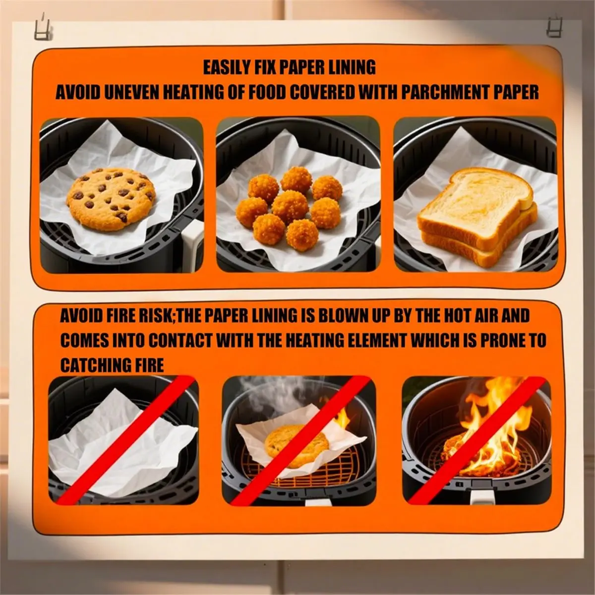 (ABUB) Air Fryer Magnet Silicone Buckle, Universal Air Fryer Magnets for Securing Parchment Paper Liners Prevents Paper Burning
