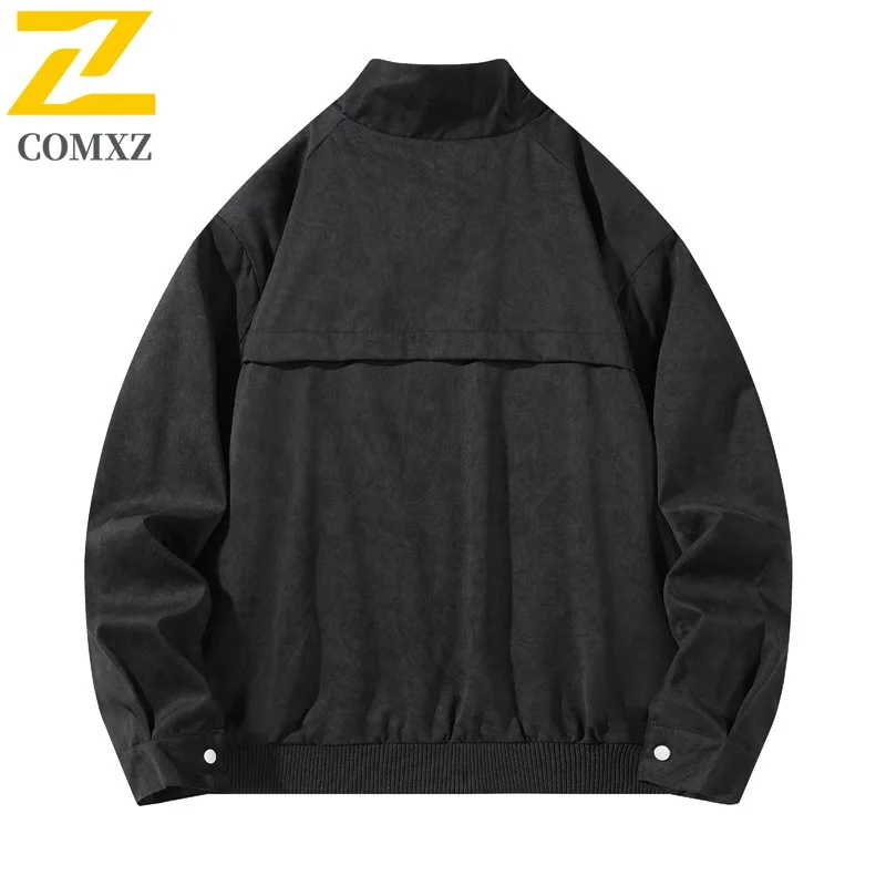 سترة شتوية جديدة للرجال من COMXZ سميكة للعمل في الهواء الطلق مقاومة للرياح سترة دافئة عالية الجودة بياقة واقفة ملابس بتصميم لون نقي #5