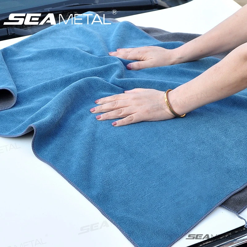 Seametal toalha de microfibra para lavagem de carro, forte absorção de água, toalhas de limpeza para casa, detalhando panos de polimento, não galha cabelo