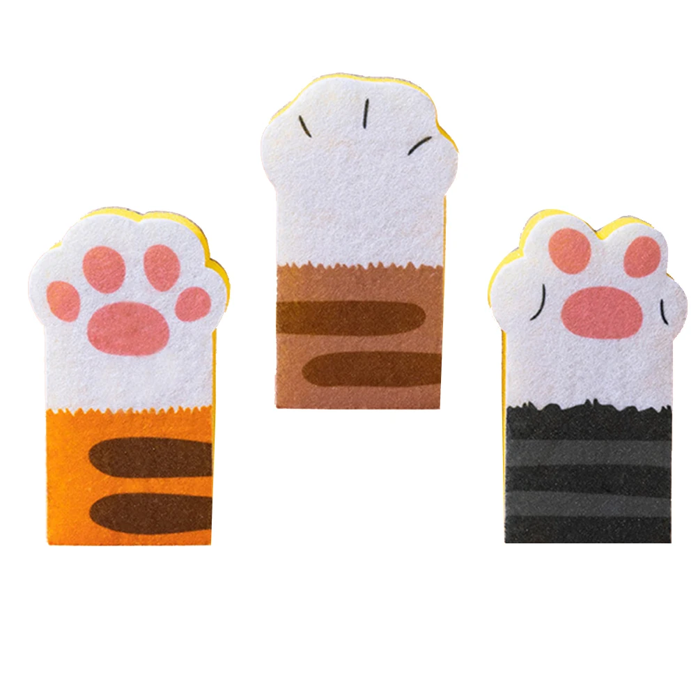 

3pcs Cleaning Sponge Kitchen Cute Claw Pattern Dishwashing Pad Multi Purpose Sponge for Home Restaurant
