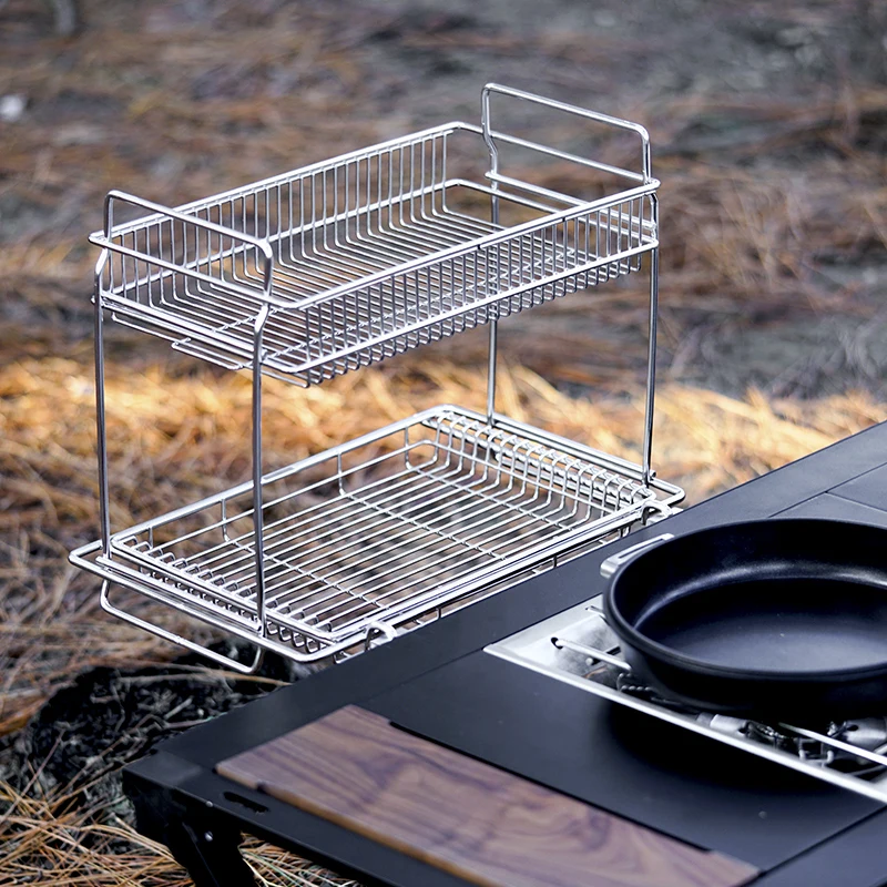 Outdoor I Drain Basket Double Layer Hanger Shelf Adaptation System Side Extension Extension Rack