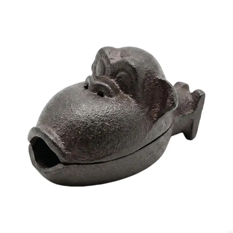 Cast Iron Incenses Burners Monkey Decorative Holder Ashtray with Flipping Top Opening and Vent Detail for Tea Room Y5GB