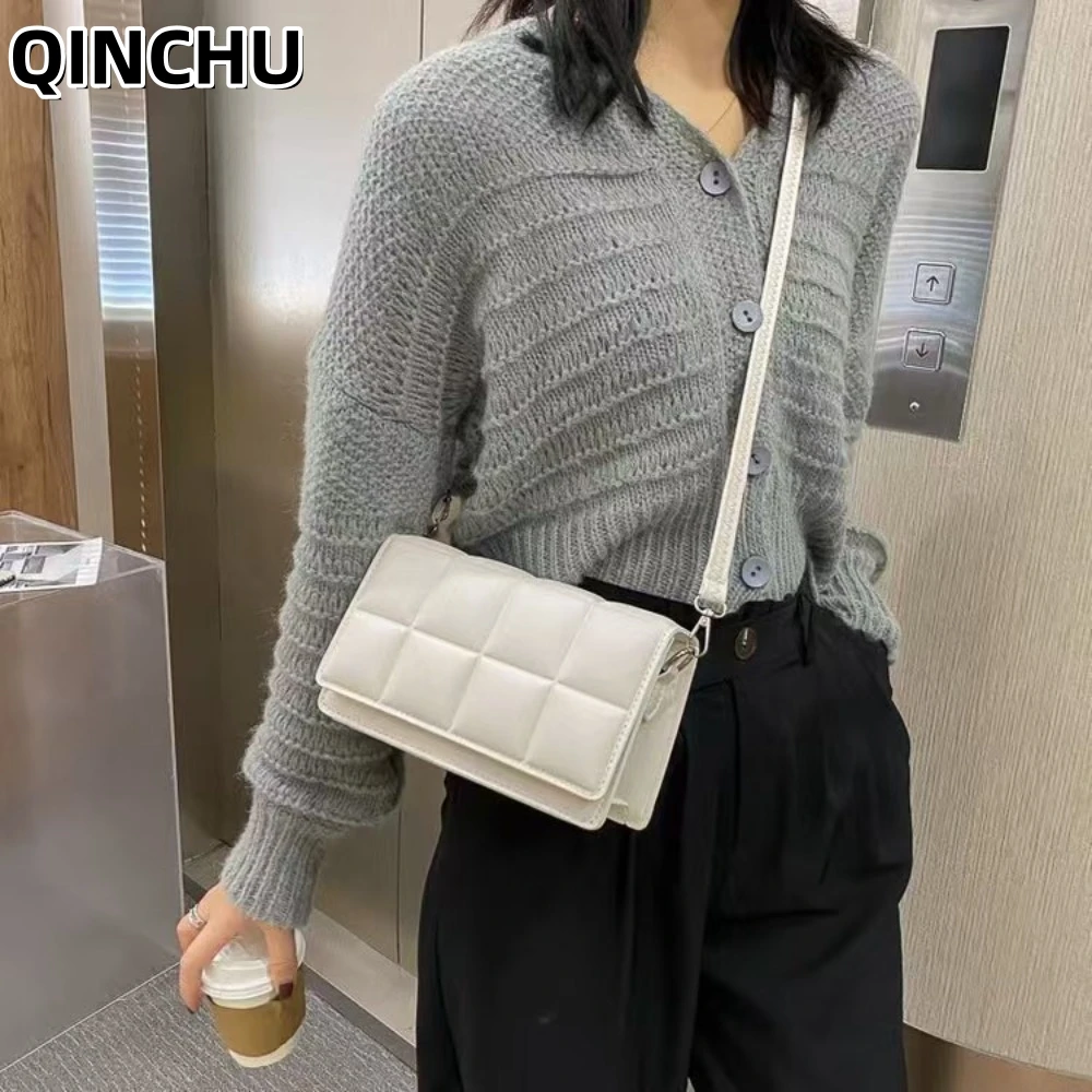 

Сумка через плечо QINCHU, маленькая квадратная, легкая, роскошная женская сумка, нишевая повседневная сумка-мессенджер, кошельки и сумочки