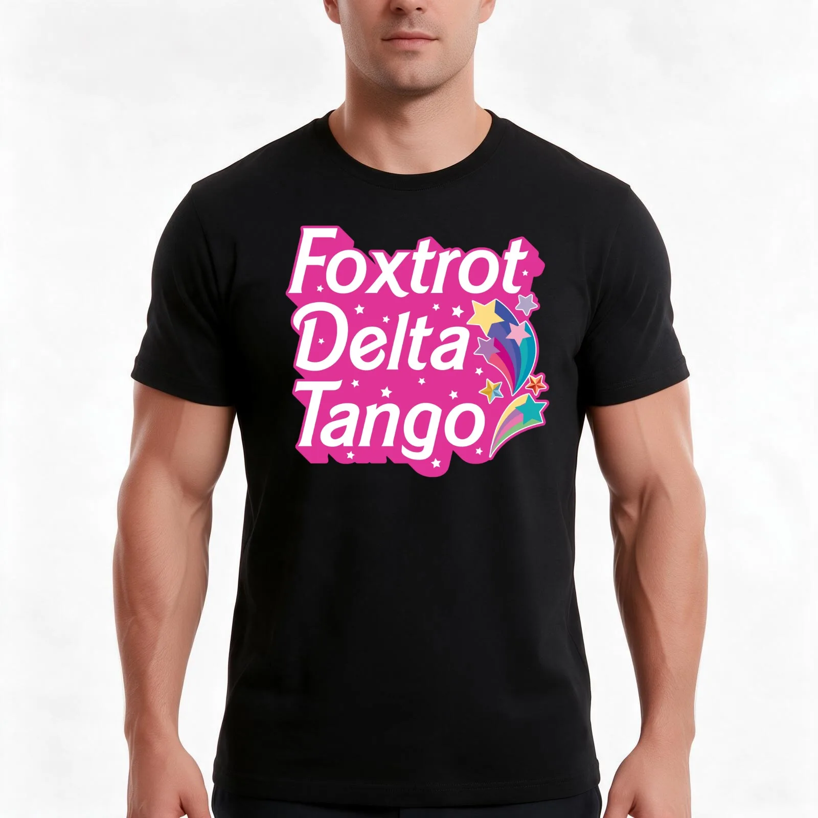 Foxtrot Delta Tango Pink T-Shirt Summer Casual Cotton Tee Oversized Streetwear Tops Vintage Graphic Print Unisex Men Women