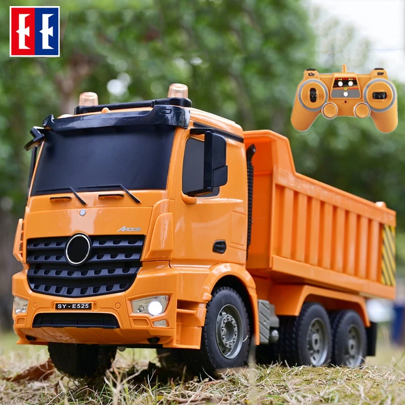 Double E E525 RC Dump Trucks 1/20 Remote Control Transporter Engineering Vehicle with Light and Sound Toys for Boys Kids Gifts
