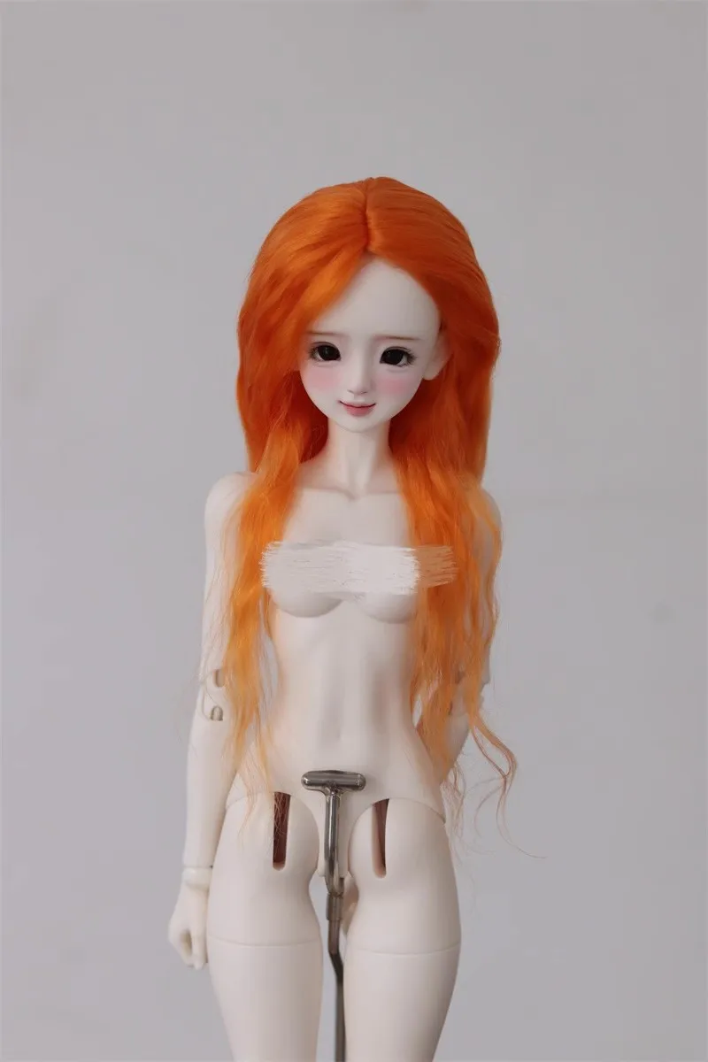 BJD 人形かつらブランク成形可能なおもちゃソフトモヘアシルクロングカーリーウェーブヘア 1/3 1/4 美しい女の子紫赤ギフト人形アクセサリー