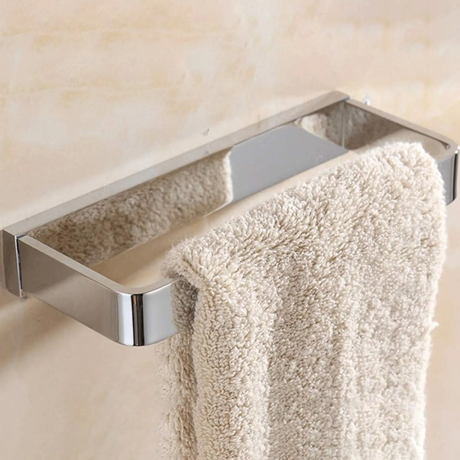 

Retail Towel Ring Frame Solid Brass Polished Chrome Surface Bathroom Square Accessories Wall-Mounted Towel Rack Bathroom Wall Ha