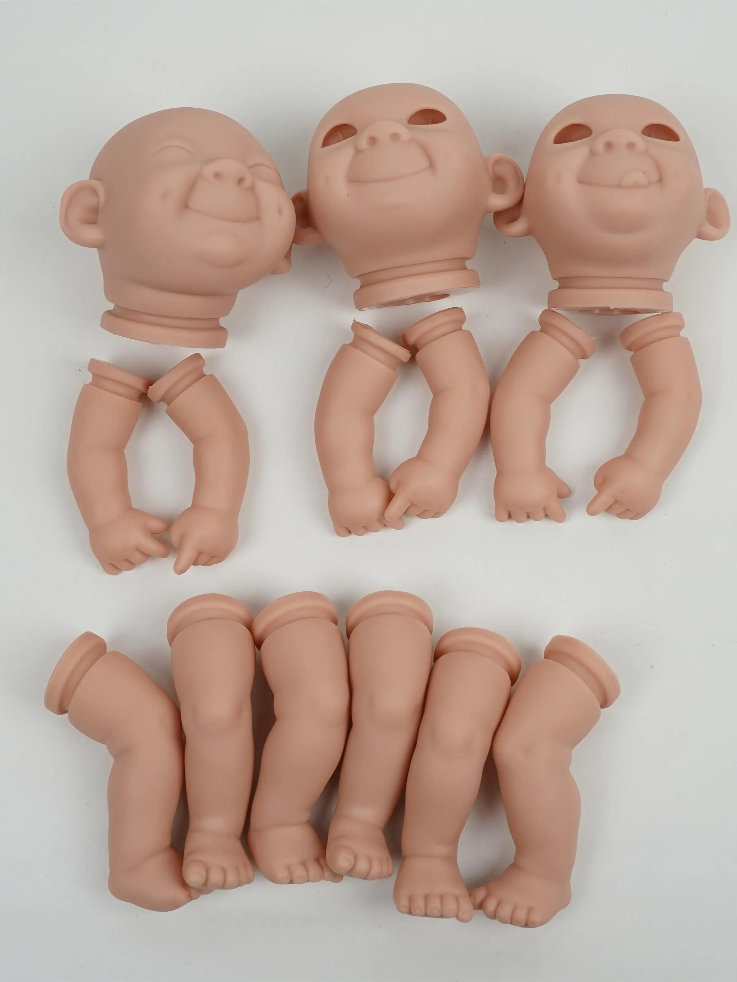 10-12 Inch Mini Reborn Doll Kit 3 Pieces Mini Triplet Unfinished Doll Parts With Body And Eyes