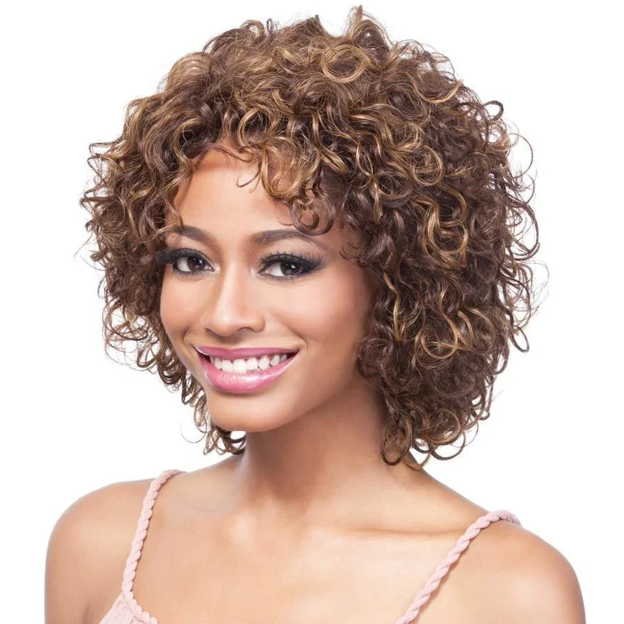 

Trueme Short Curly Bob Wig Human Hair Wigs Colored Brazilian Human Hair Wig For Women Ombre Hair Bouncy Curl Full Wig For Women