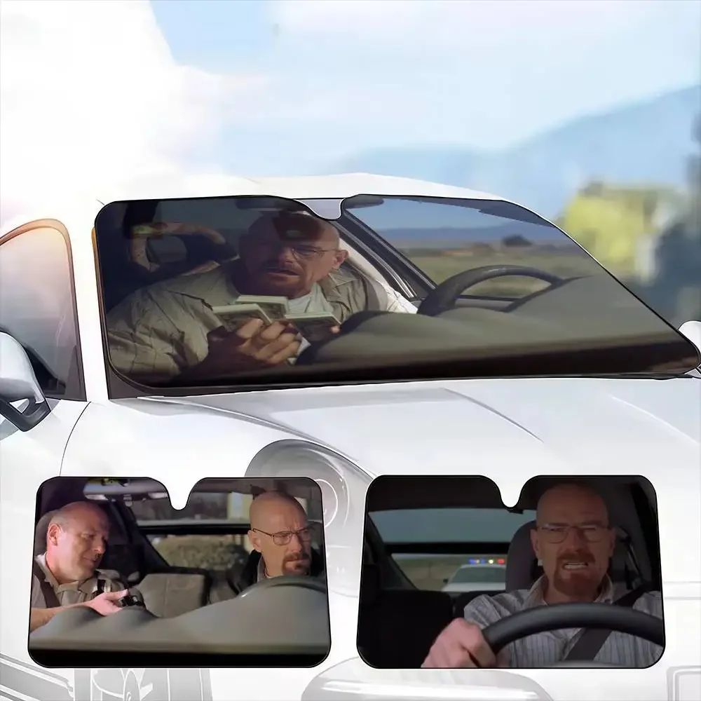 

Movie W-Walter and J-Jesse Car SunSha Windshield Anti-UV Protection Front Sun Sha Protector Interior Cooling for Vehicle