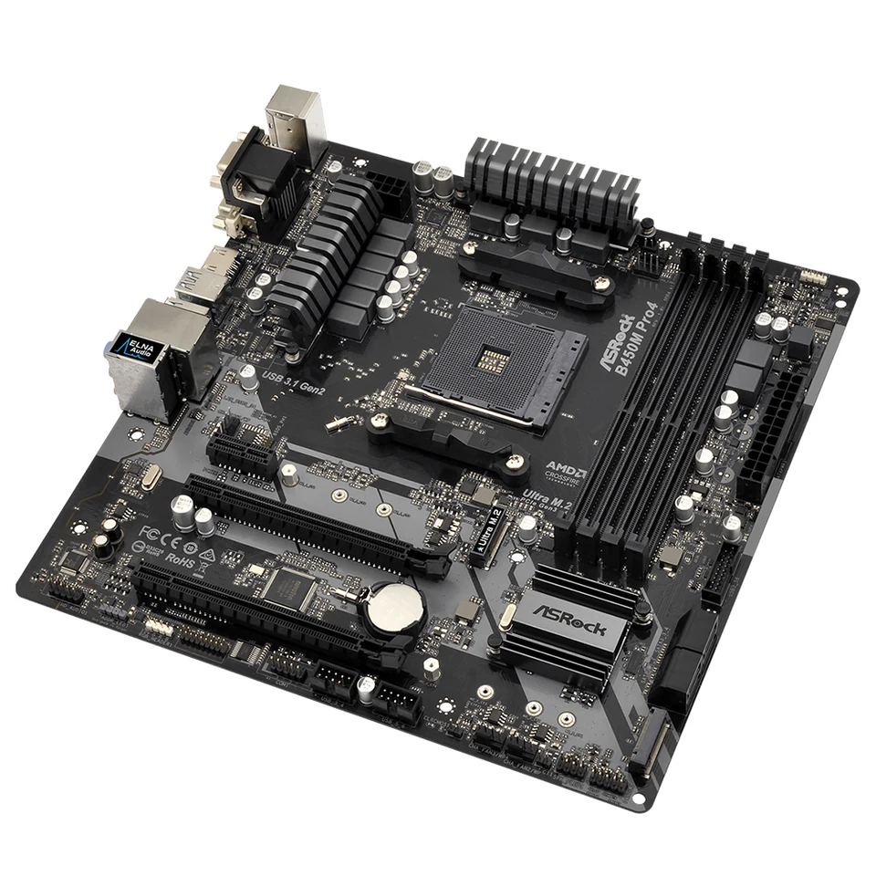 B450M Pro4、Ryzen 7 2700X、メモリ32GBセット B450 AM4 Motherboard ASROCK B450M PRO4 CPU For Ryzen 5 5600X 5