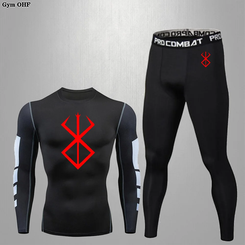 Men's Rashguard Running Training Sportswear Men's Basketball Gym Muay Thai Jutsu Fitness Suit MMA Men's Running Set Men's Tshirt