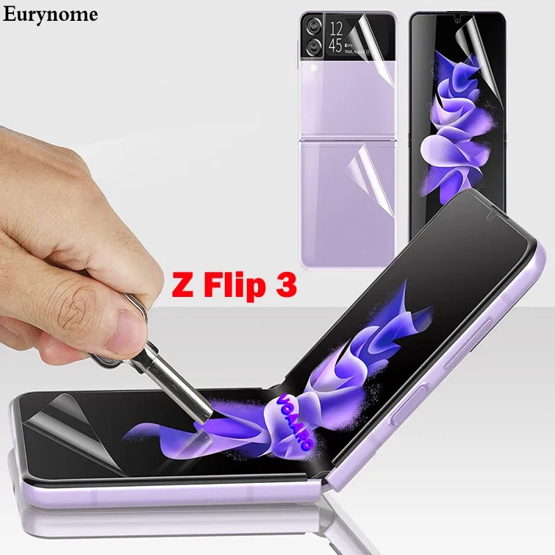 3 In 1 Front Back Hydrogel Film for Samsung Galaxy Z Flip 3 5 Screen Protector Film Camera Glass For Samsang Z Flip5 Zflip 4 5G