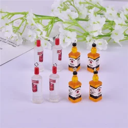 10pcs Fashion 3D Alcohol Drink Bottle Beer Charms Earring Keychain Jewlery Findings Phone Case DIY