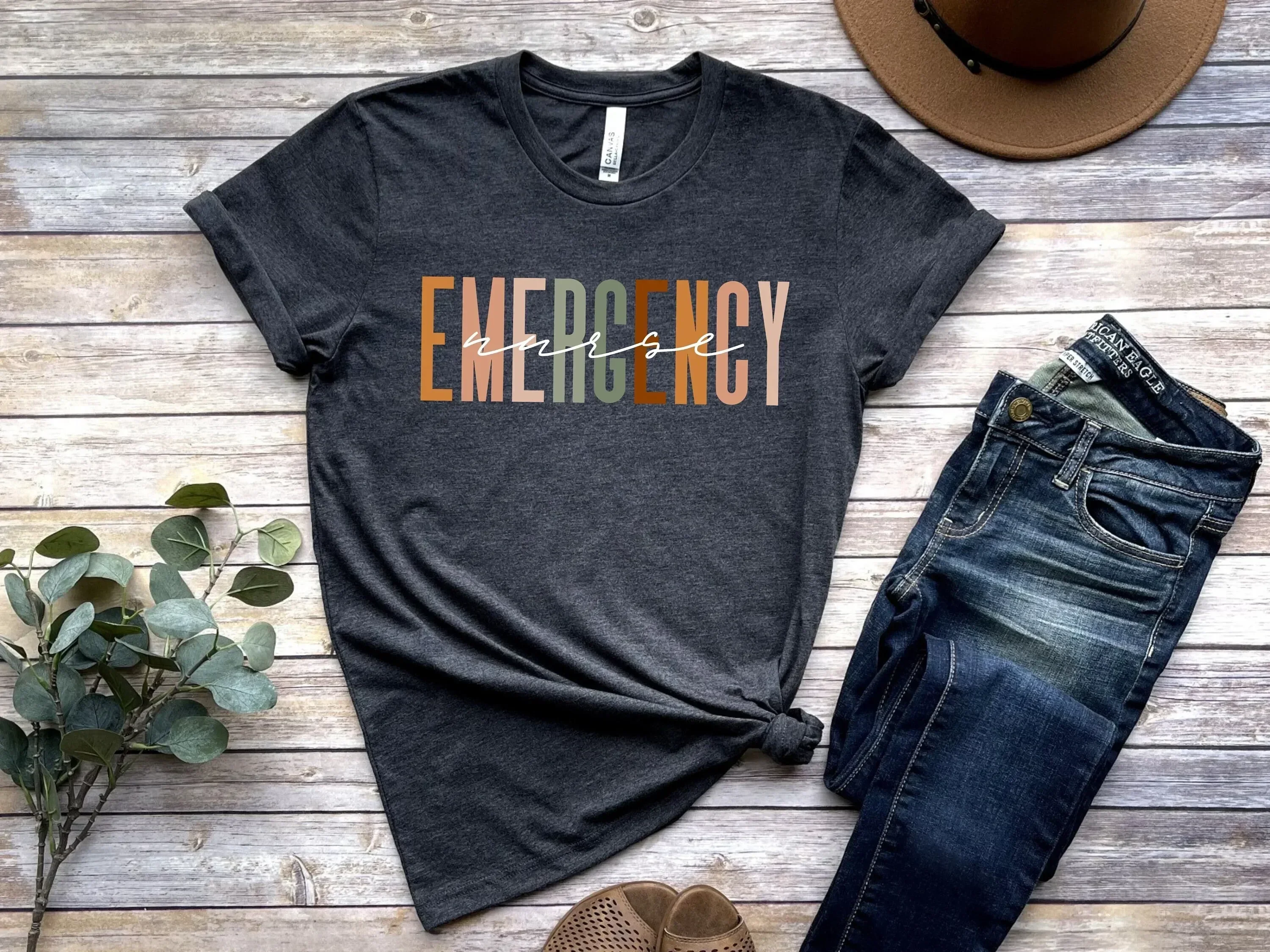 Emergency Nurse T Shirt for ER ED RN Grad Nursing Registered
