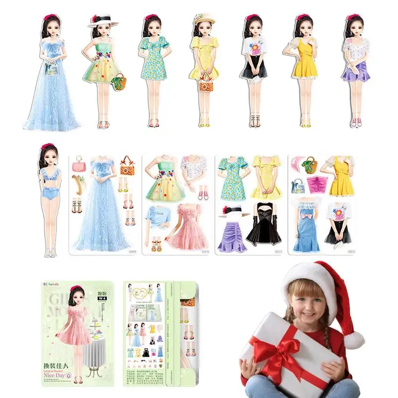 

Paper Dress Up Dolls Magnetic Princess Paper Dolls Cutouts Pretend Play Outfit Magnet Clothes Puzzles Creative Fashion Dress Up