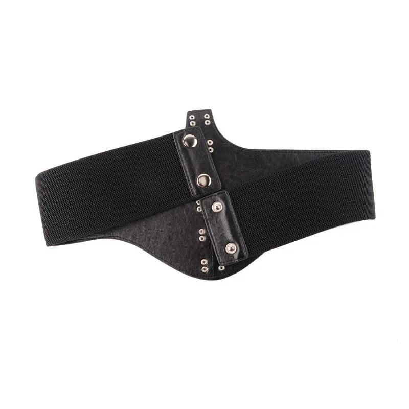 Cintura larga in pelle PU da donna cintura elastica elasticizzata corsetto Cinch cinture per donna cintura da donna Design di lusso cinture eleganti