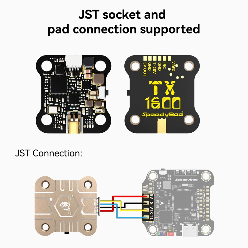 SpeedyBee TX ULTRA TX1600 5.8 جيجا هرتز 48CH 1.6 واط FPV VTX بالوعة الحرارة عالية الكفاءة 2-6S LIPO 20X20mm لطائرات بدون طيار FPV طويلة المدى