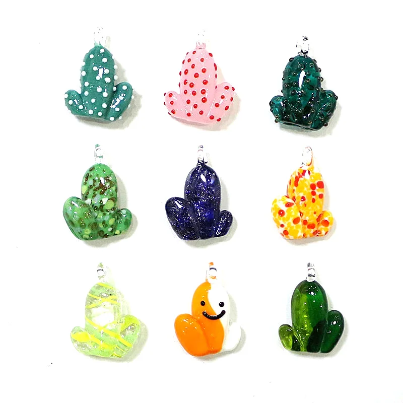 Cute Mini Cactus Pendant Creative Colorful Plant Charm DIY Craft Supplies Perfect Festive Party Gift for Handmade Hobby Lovers