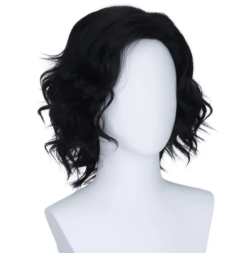 Película Severus Snape peluca rizada negra hombres peluca de pelo corto Halloween masculino Cosplay disfraz accesorio de fiesta