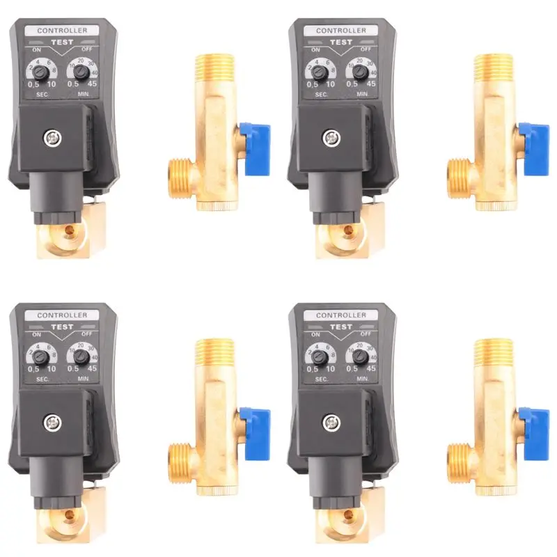 AT44 4X G1/2 DN15 230V Automatic Timed Water Tank Electronic Timed Drain Valve for Air Compressor Condensate