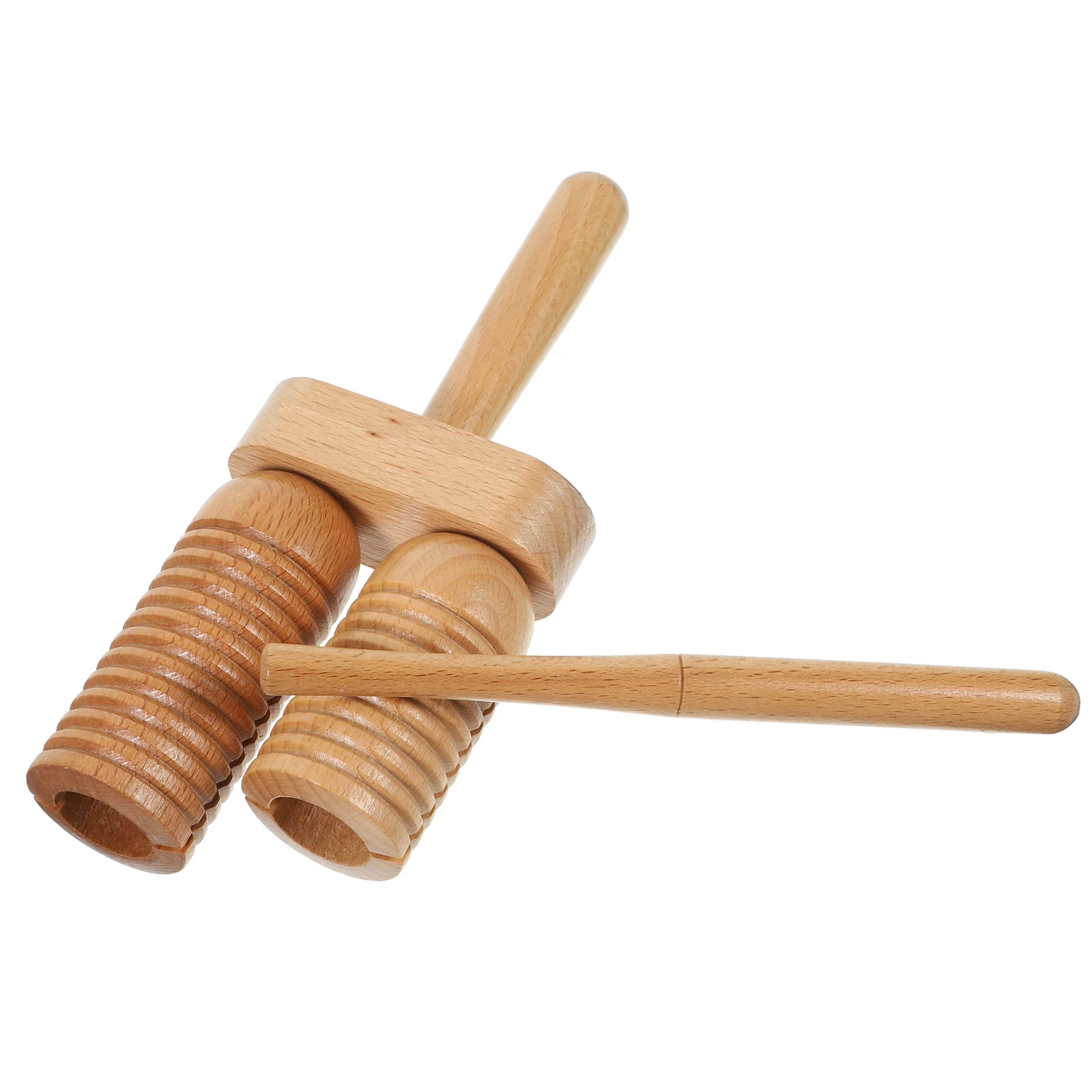 

Threaded High and Low Hammers Wood Block Percussion Instrument for Children Small Wooden Beech Kids Rhythm with Mallet