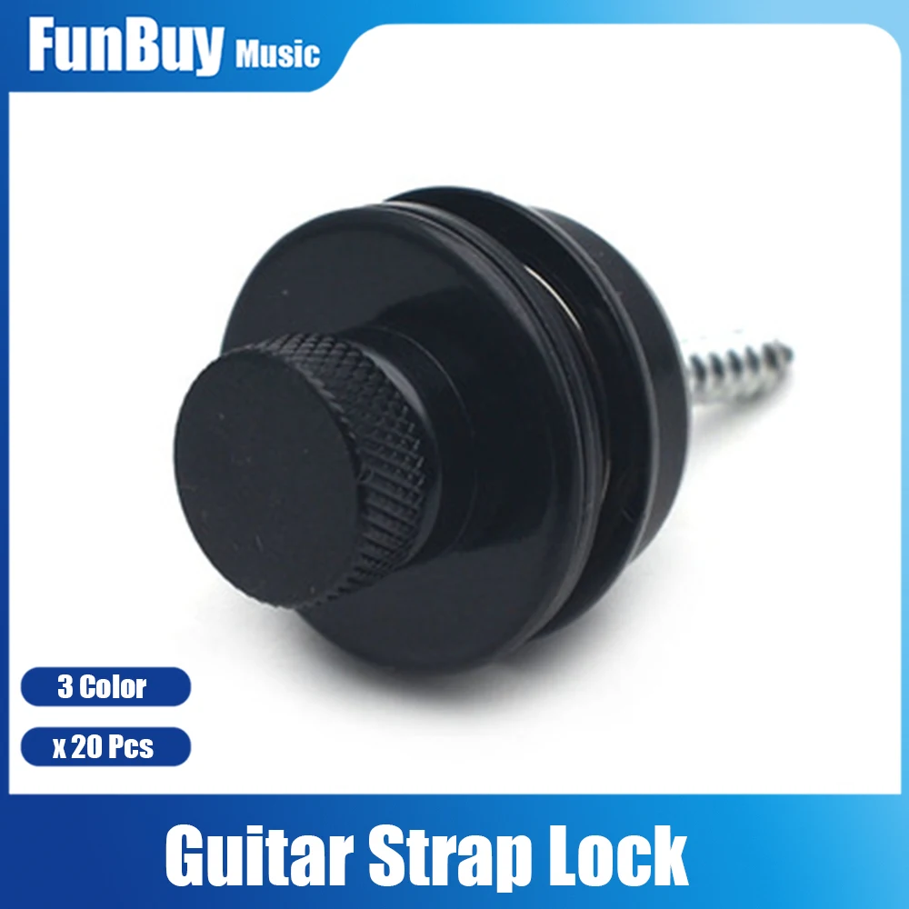 

20Pcs Metal Flat Guitar Strap Lock Anti-Skid Strap Botton Lock Electric Acoustic Guitar Bass Nail Locks Button Lock