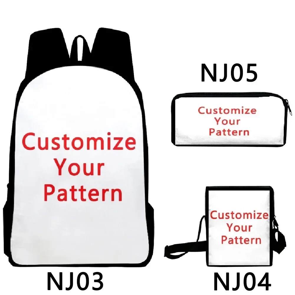 Custom Backpack School Child Backpacks Adult Rucksack Personalized Backpack Cosplay Zip Pack Three Piece Set Travel Backpack