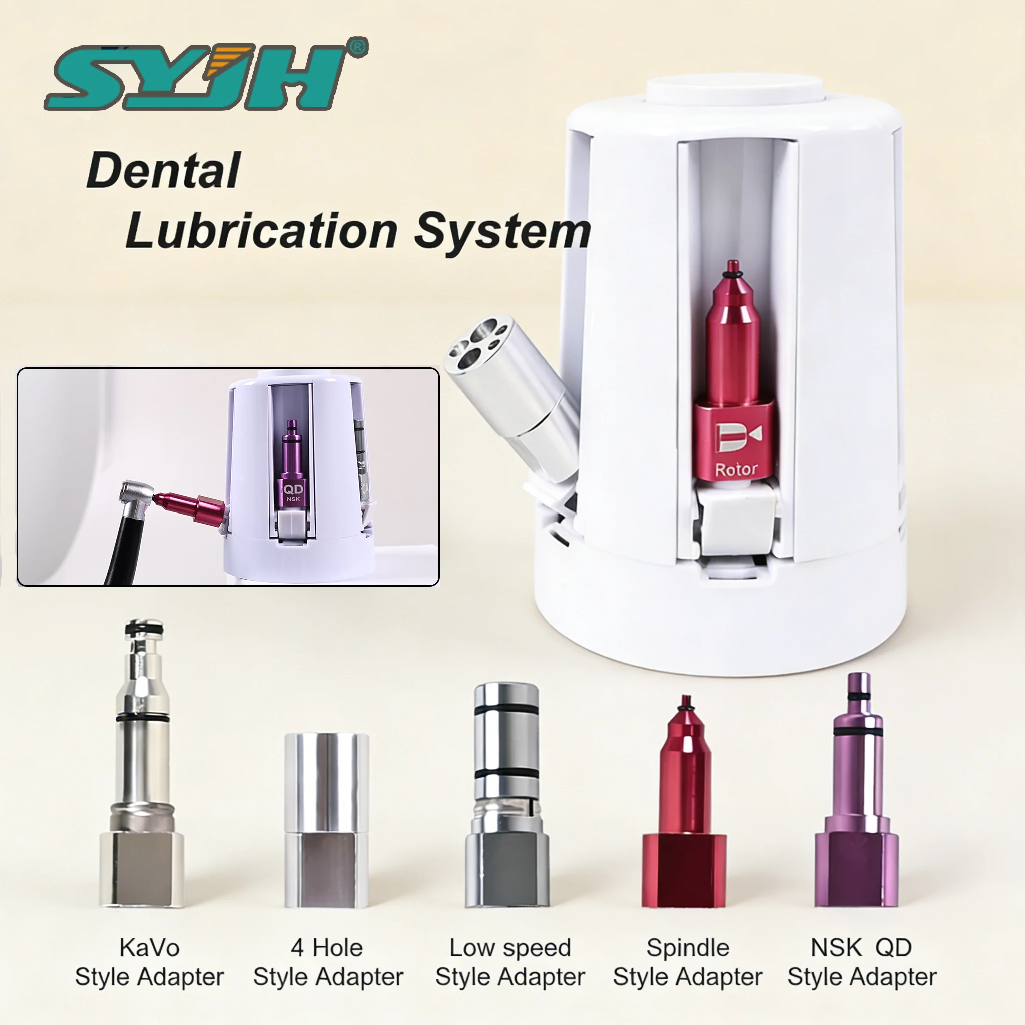 SYJH Dental Handpiece Lubrication System Dental Handpiece Cleaning Machine Multiple Interfaces Portable Maintenance Tool