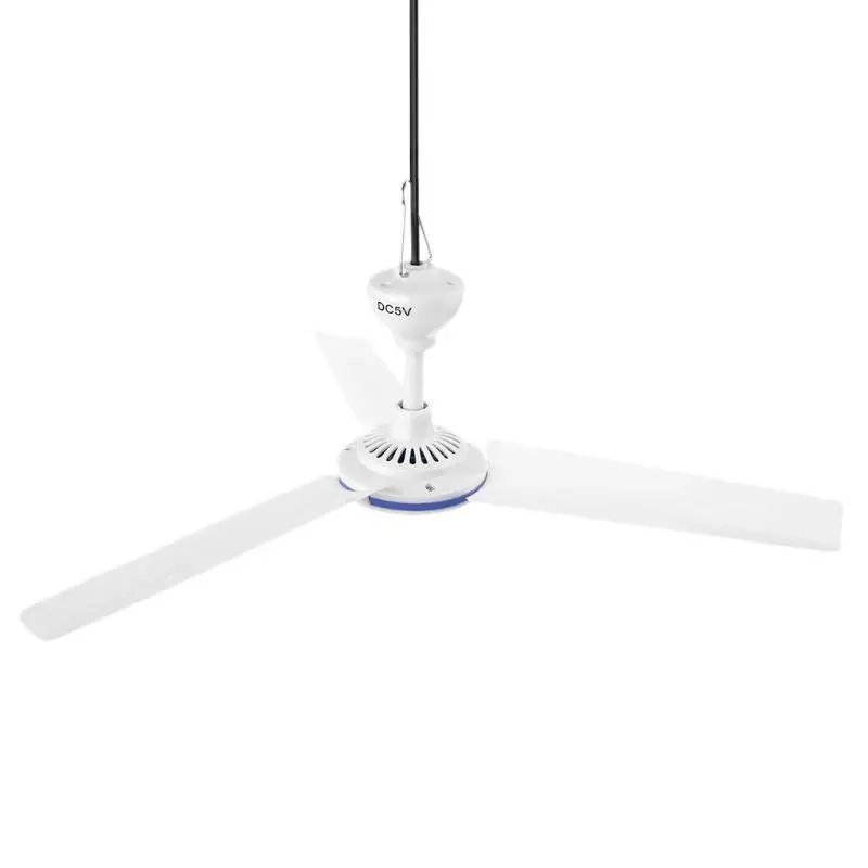 Y1UB 240cm Cable 5V 6W USB Ceiling Canopy Fan 1 Speed Hanging Outdoor Camp Tent Fan