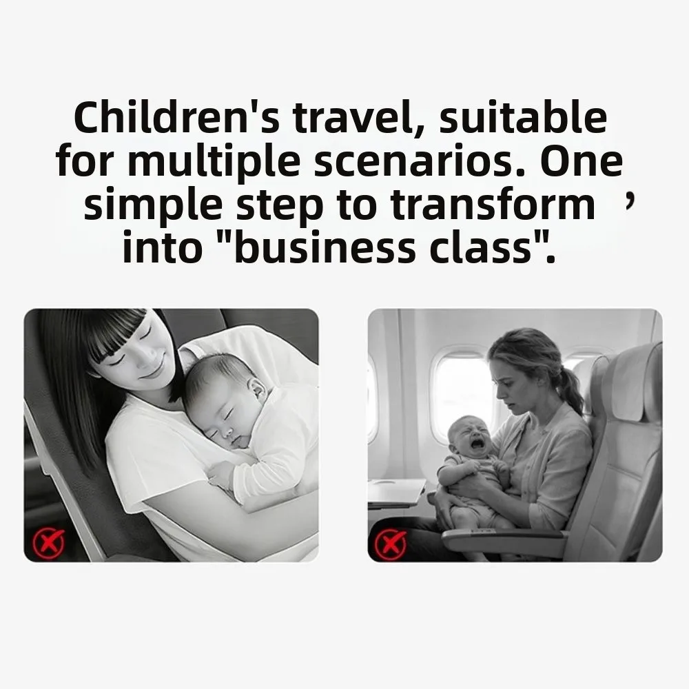 

Portable Airplane Seat Extender Safety Breathable Foldable Flying Bed Comfortable Adjustable Toddler Travel Bed Travel