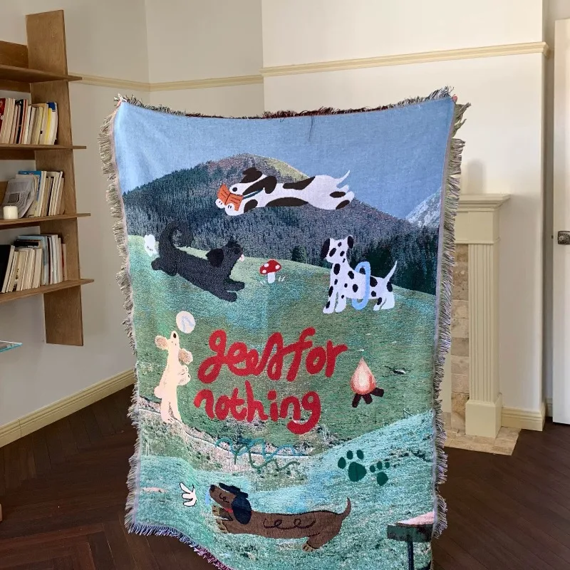 

Medieval Art Tapestry Sofa Blanket Knitted Blanket Cotton