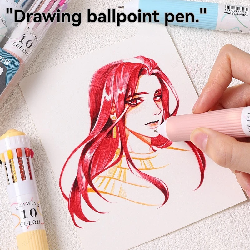 3/6 عبوات من أقلام متعددة الألوان، 28/58 لونًا، قلم حبر جاف ملون 10 في 1، كتابة سلسة بنقطة دقيقة 0.8 مم، أقلام حبر جاف قابلة للسحب #5